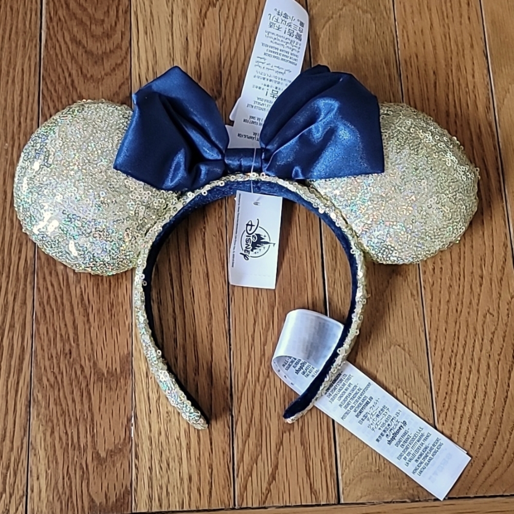 Gold & Navy Disney Parks 50th Anniversary Minnie Ears – NWT, Limited Edition